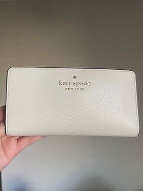 Kate Spade Cream Saffiano Leather Zip-Around Wallet